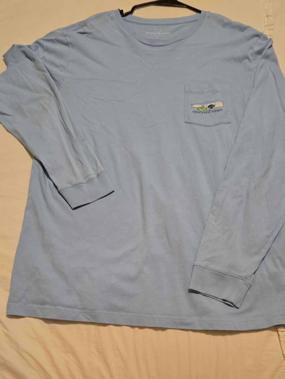 Vineyard Vines Light Blue Long-Sleeve Pocket Tee Like New Large